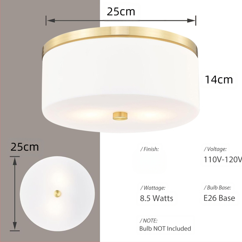 Φωτιστικό οροφής LED 110V, μεταλλικό σώμα, υφασμάτινο σκιάδιο, κάλυψη 5–10 τ.μ., κατάλληλο για σαλόνι και υπνοδωμάτιο