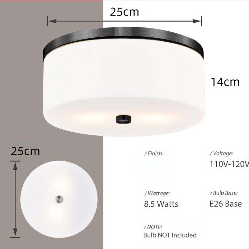 Φωτιστικό οροφής LED 110V, μεταλλικό σώμα, υφασμάτινο σκιάδιο, κάλυψη 5–10 τ.μ., κατάλληλο για σαλόνι και υπνοδωμάτιο