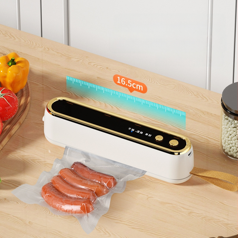 Безжична ръчна вакуумна машина за запечатване на храна у дома — 40W, 7.4V, зареждане, пластмасов корпус, капацитет под 500 мл.