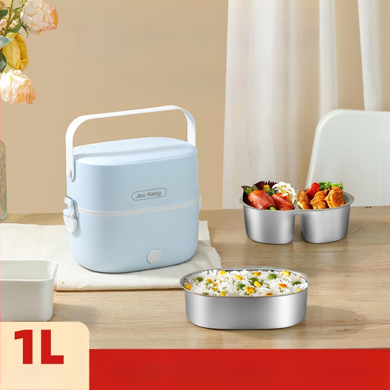 Elektriskā pusdienu kastīte ZKFH-001, izolēta divslāņu konstrukcija, 304 nerūsējošā tērauda iekšējā trauka, 270W pie 220V, USB barošana