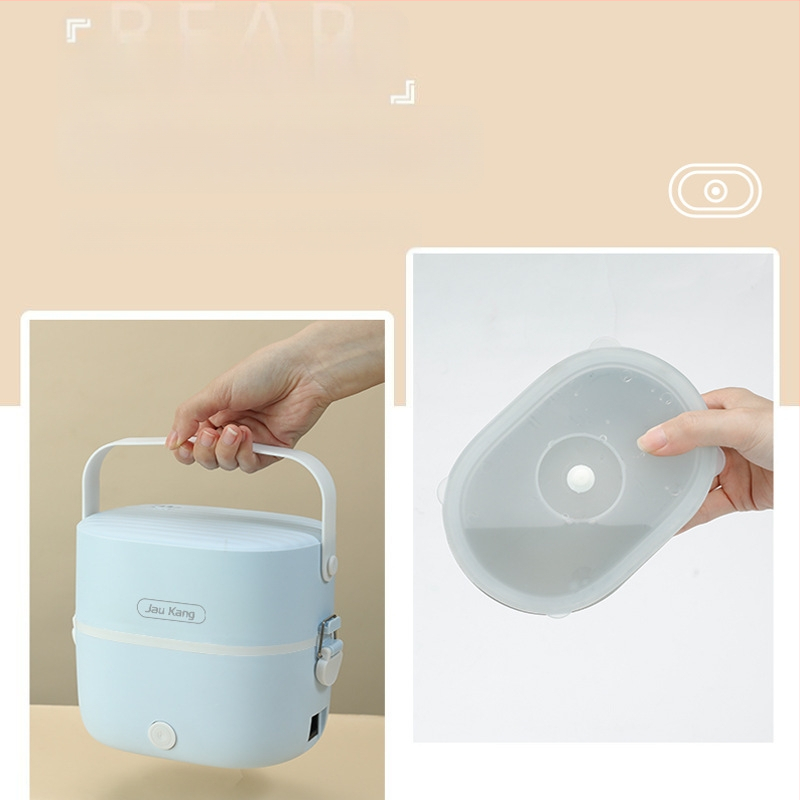 Elektriskā pusdienu kastīte ZKFH-001, izolēta divslāņu konstrukcija, 304 nerūsējošā tērauda iekšējā trauka, 270W pie 220V, USB barošana