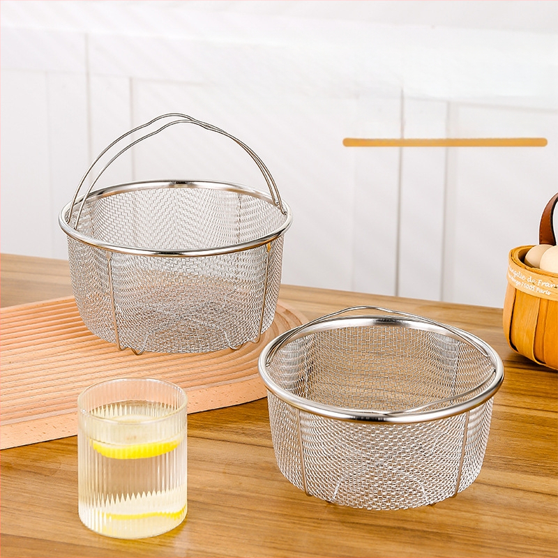 Sulankstomas 201 nerūdijančio plieno garų krepšelis ryžių virimui ir slėgio puodui – daugiafunkcinis, su aliejaus sietiniu filtru