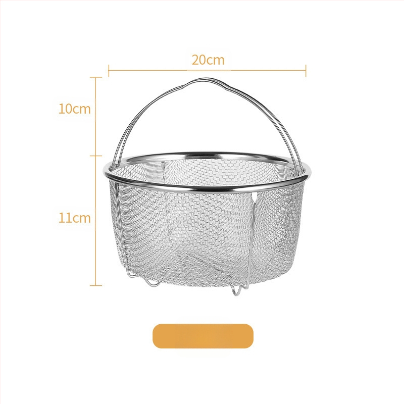 Sulankstomas 201 nerūdijančio plieno garų krepšelis ryžių virimui ir slėgio puodui – daugiafunkcinis, su aliejaus sietiniu filtru