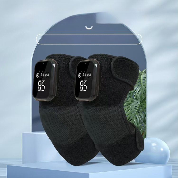 Električni masažni jastučić za koljeno s grijanjem i vibracijom, 3-stupanjski upravljač, temperatura 45–65°C