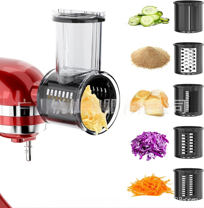 CAYOMEN KA-06 Įmontuojamas KitchenAid virtuvės kombaino pjaustymo ir tarkavimo priedas, penkių peilių volas