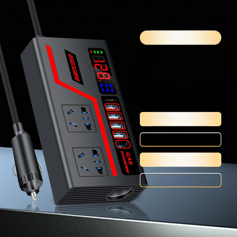 Wusheng автомобилен инвертор 12V/24V към 220V, универсален за автомобили и камиони