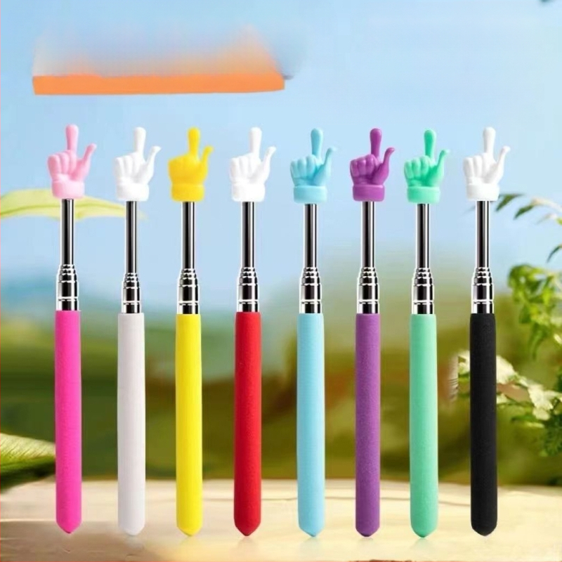 Телескопична указалка за четене с пръст, неръждаема стомана, регулируема дължина, за обучение