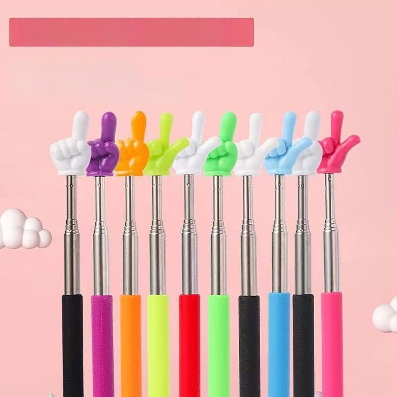 Телескопична указалка за четене с пръст, неръждаема стомана, регулируема дължина, за обучение