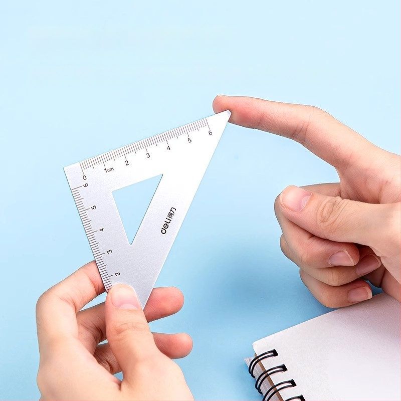 Deli 79532 metāla lineālu komplekts ar leņķmēru, skolēniem, no alumīnija sakausējuma