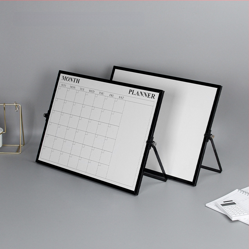 YODA Divpusēja magnētiskā baltā tāfele ar alumīnija sakausējuma rāmi, metāla panelis, galda statīvs