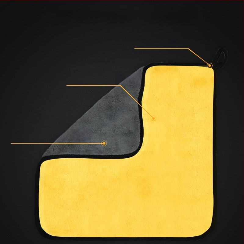 Automobilių plovimo rankšluostis - dvipusis koralo flisas, be plaukelių, itin stora (Medžiaga: koralo flisas; Svoris: 70 g; Siūlių procesas: stranded yarn; Apdaila: dygsnis; Logotipo spausdinimas: Taip)