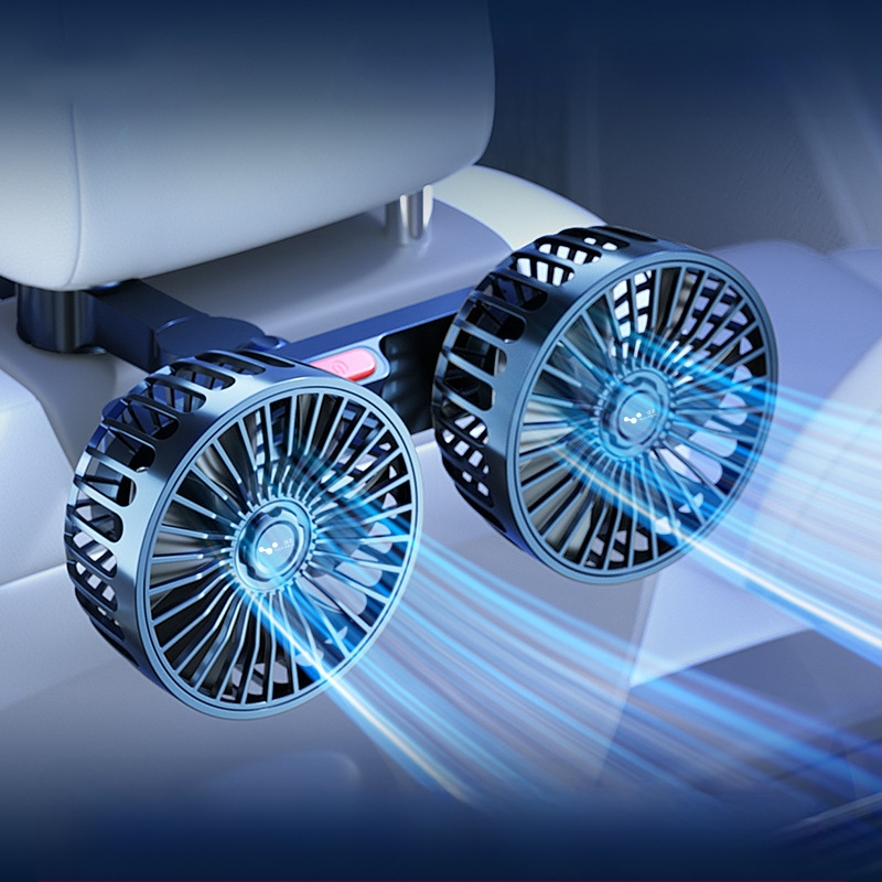 Автомобилен вентилатор за задната част с двойна глава, 20W, ABS, охлаждане