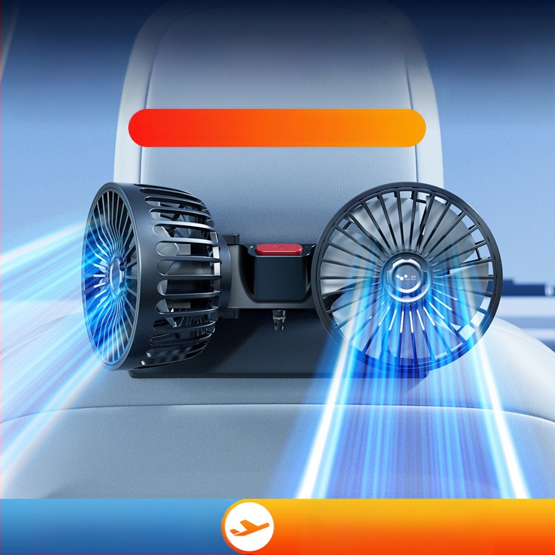 Автомобилен вентилатор за задната част с двойна глава, 20W, ABS, охлаждане