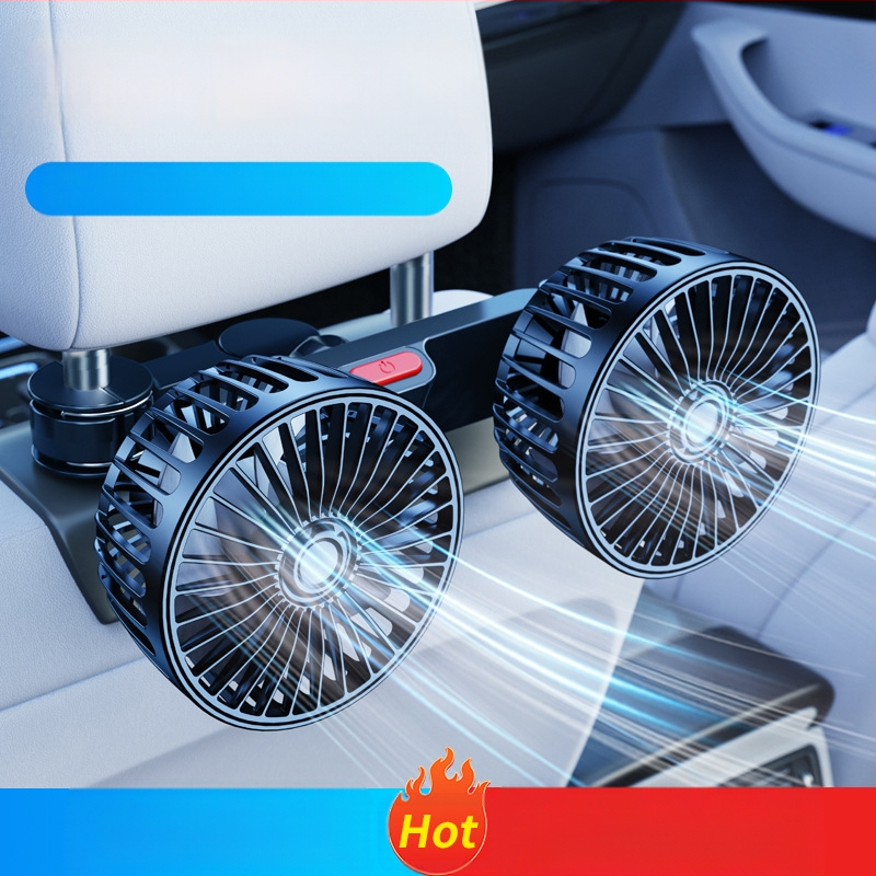 Автомобилен вентилатор за задната част с двойна глава, 20W, ABS, охлаждане