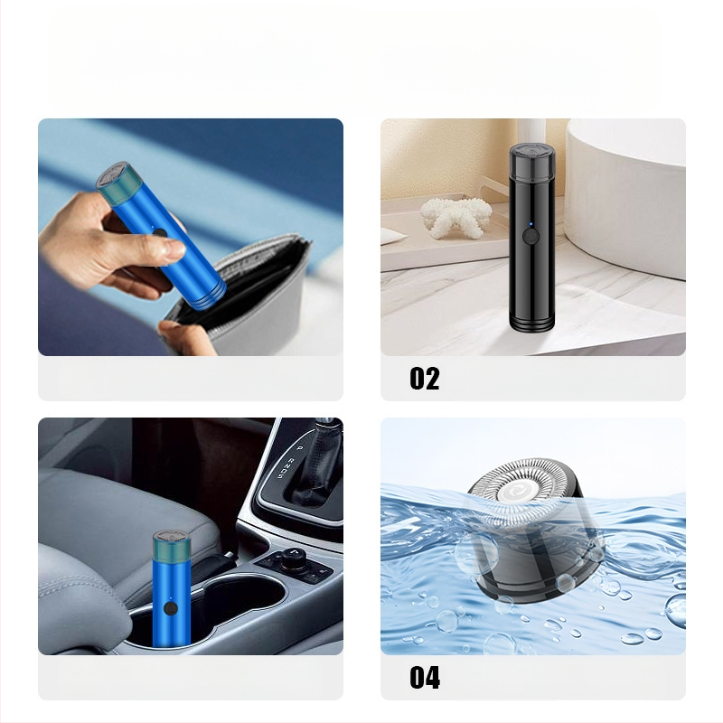 Geelyilai Mini Električni Brijač JLL022 – rotirajuća glava s jednom oštricom, ugrađena baterija 300–500 mAh, trajanje rada preko 60 minuta, glava se može ukloniti i isprati