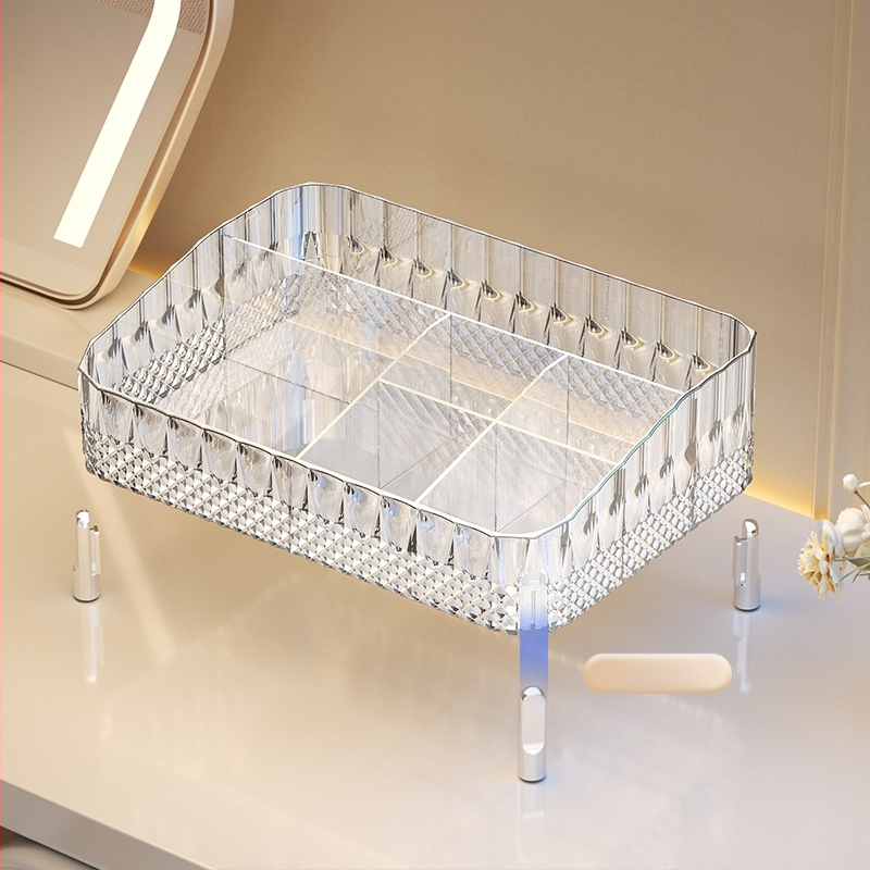 Κουτί αποθήκευσης καλλυντικών — με συρτάρι, ανθεκτικό στη σκόνη, με μεγάλη χωρητικότητα, επιτραπέζιος οργανωτής · Υλικό PET+PP · Μάρκα Three Arts · Σύγχρονο μινιμαλιστικό στυλ · Έκδοση 2024.