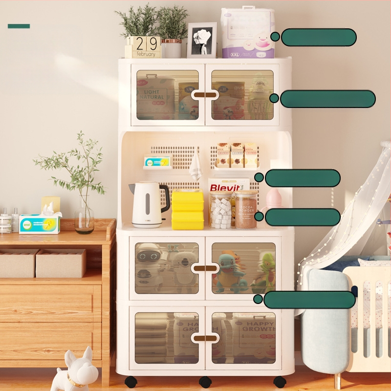 Επιτοίχιο ντουλάπι αποθήκευσης μητέρων και βρεφών με τραπεζάκι θηλασμού, μοντέλο 9614, υλικό πολυπροπυλένιο (PP), στυλ light luxury