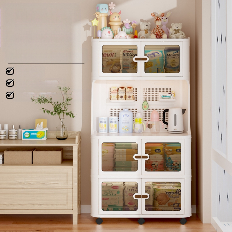 Επιτοίχιο ντουλάπι αποθήκευσης μητέρων και βρεφών με τραπεζάκι θηλασμού, μοντέλο 9614, υλικό πολυπροπυλένιο (PP), στυλ light luxury