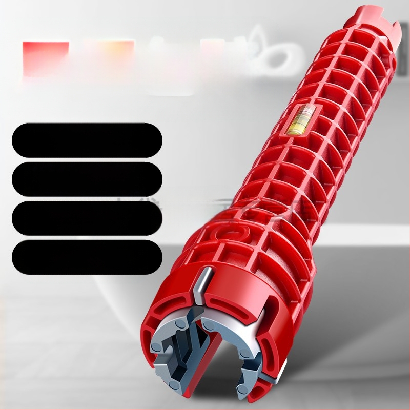 Тръбен ключ за мивка, S2 инструментална стомана, пластмасово покритие, за ремонт на водопроводни тръби и ъглови кранове