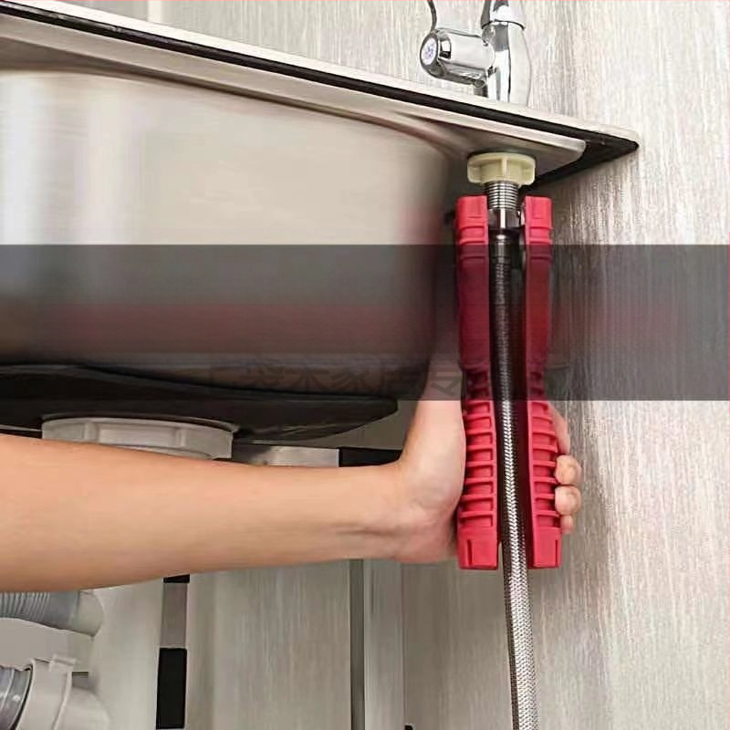 Тръбен ключ за мивка, S2 инструментална стомана, пластмасово покритие, за ремонт на водопроводни тръби и ъглови кранове