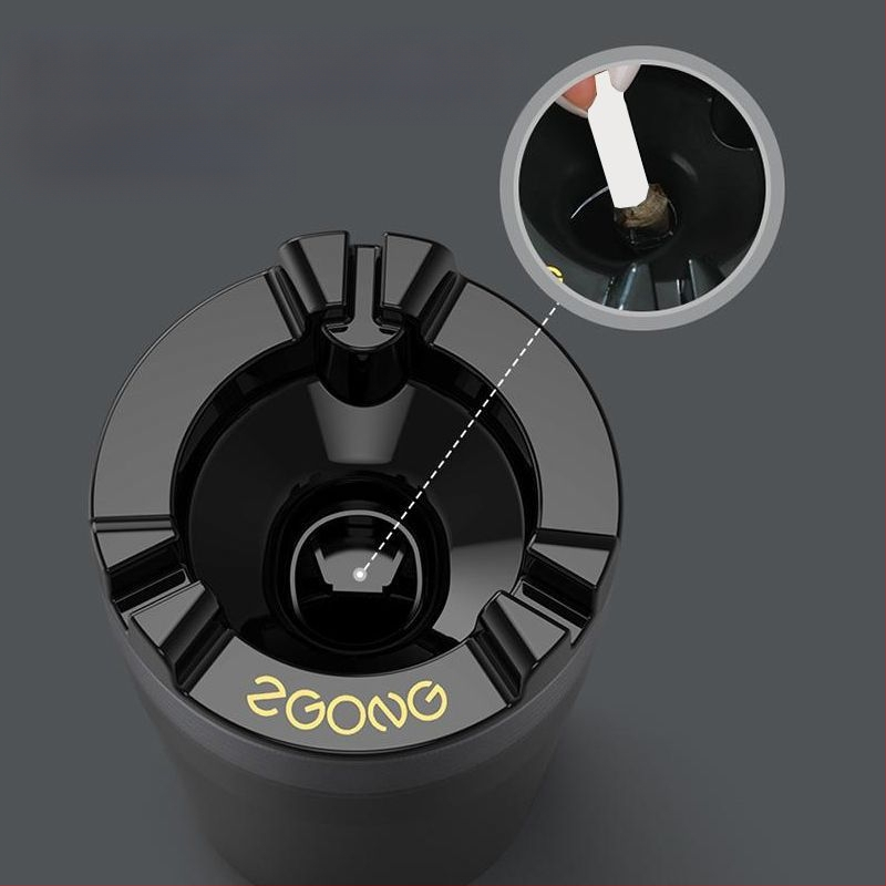 Metalo pelenų indelis su vandens baku, nešiojamas, namų ir automobilio naudojimui, graviruotas