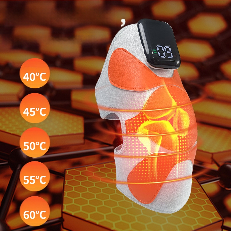 Masažer za koljeno s električnim zagrijavanjem i masom u četiri zone, inteligentna kontrola temperature, odvojiva kontrolna jedinica | 5V, 7W, 40–60°C