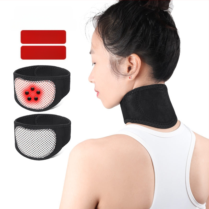 Защита за шията със самонагряване и магнитни камъни, Velcro лента, ветроустойчива