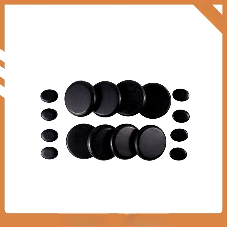 Spa bazalto karštųjų akmenų rinkinys, 16 vnt, ovalūs masažo akmenys, šlifavimas ir poliravimas, natūralus akmuo