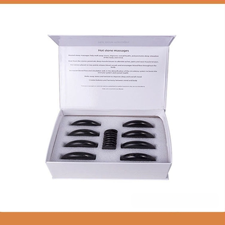Spa bazalto karštųjų akmenų rinkinys, 16 vnt, ovalūs masažo akmenys, šlifavimas ir poliravimas, natūralus akmuo
