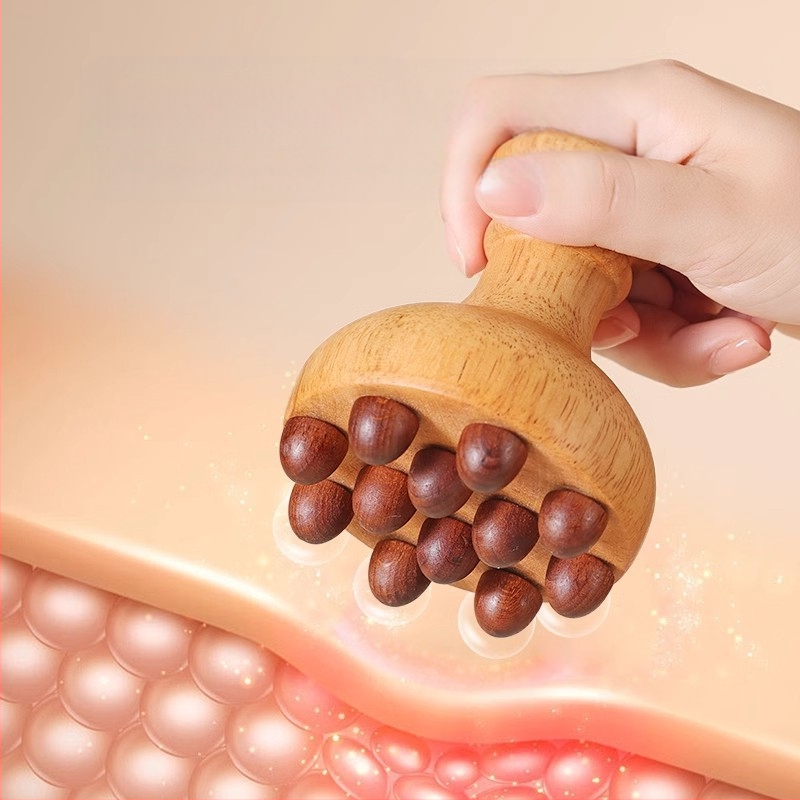 Ξύλινος μασάζ με μεσημβρινό βούρτσα για την κοιλιά — USB τροφοδοσία, λειτουργία μουσικής, μηχανικός έλεγχος, από Little Red Fish Jewelry
