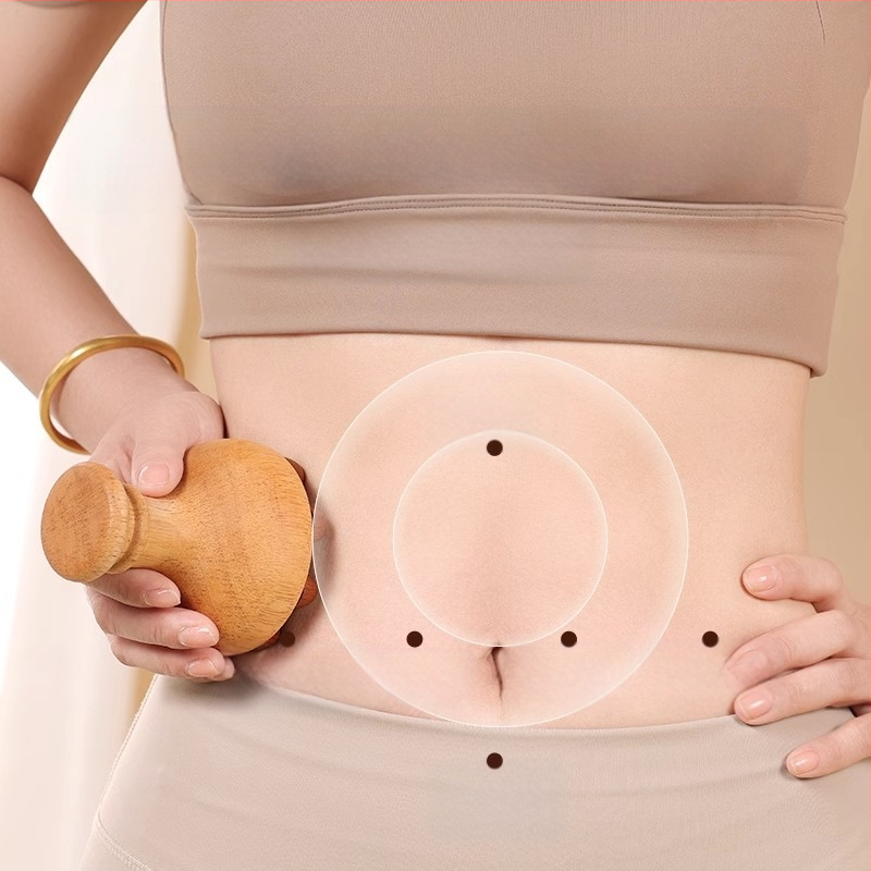 Ξύλινος μασάζ με μεσημβρινό βούρτσα για την κοιλιά — USB τροφοδοσία, λειτουργία μουσικής, μηχανικός έλεγχος, από Little Red Fish Jewelry