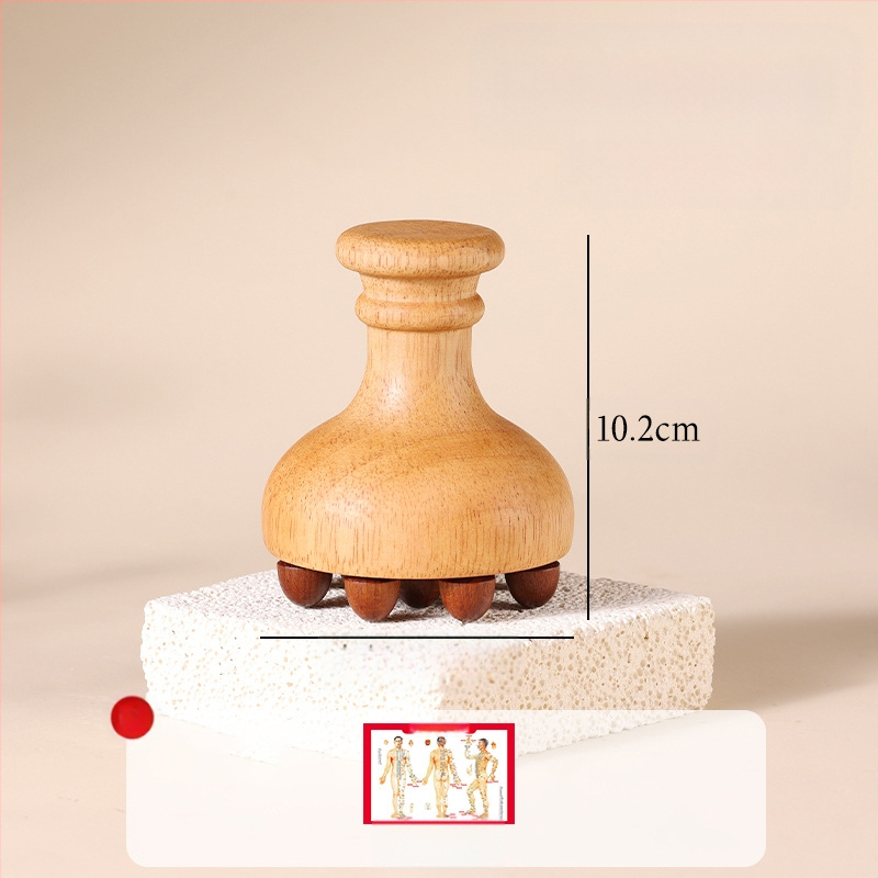 Ξύλινος μασάζ με μεσημβρινό βούρτσα για την κοιλιά — USB τροφοδοσία, λειτουργία μουσικής, μηχανικός έλεγχος, από Little Red Fish Jewelry