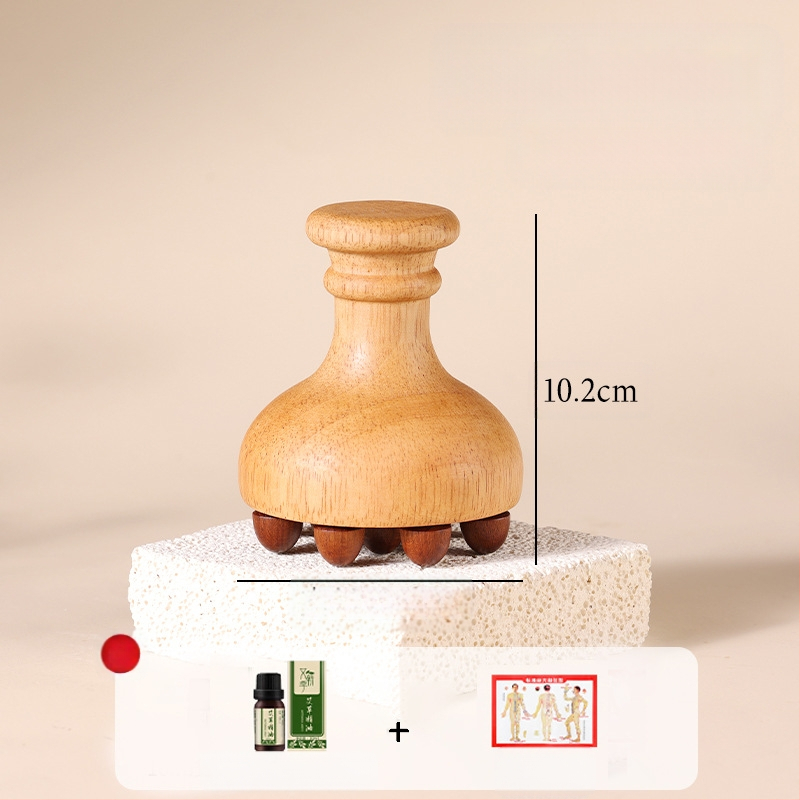 Ξύλινος μασάζ με μεσημβρινό βούρτσα για την κοιλιά — USB τροφοδοσία, λειτουργία μουσικής, μηχανικός έλεγχος, από Little Red Fish Jewelry