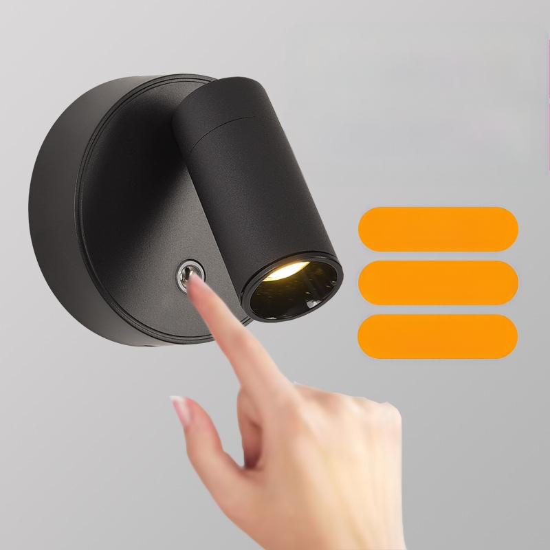 LED απλίκα τοίχου με USB τροφοδοσία και μαγνητικό COB προβολέα; αλουμινένιο σώμα; τοίχος με φωτισμό τύπου wash