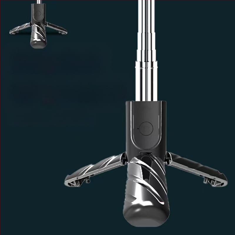 K03 mini belaidė selfie lazda su integruotu trikojų stovu, nerūdijančio plieno, Bluetooth palaikymas, įtrauktas nuotolinio valdymas, pritaikomas