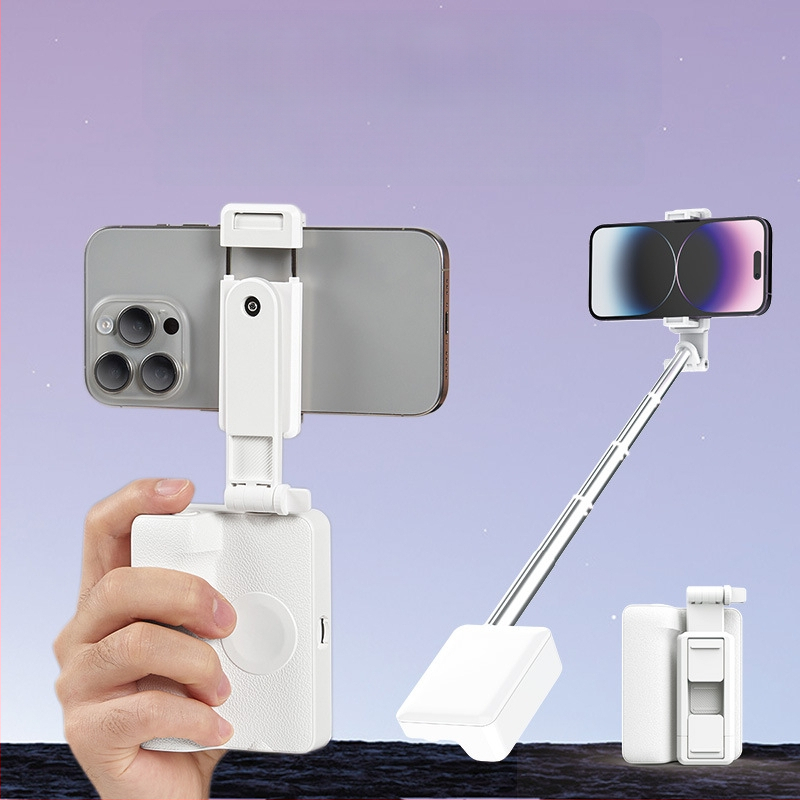 Aliuminio lydinio ultra lengvas selfie lazda su Bluetooth fotografavimui lauke, įmontuota grožio lemputė, su nešiojama saugojimo talpykla