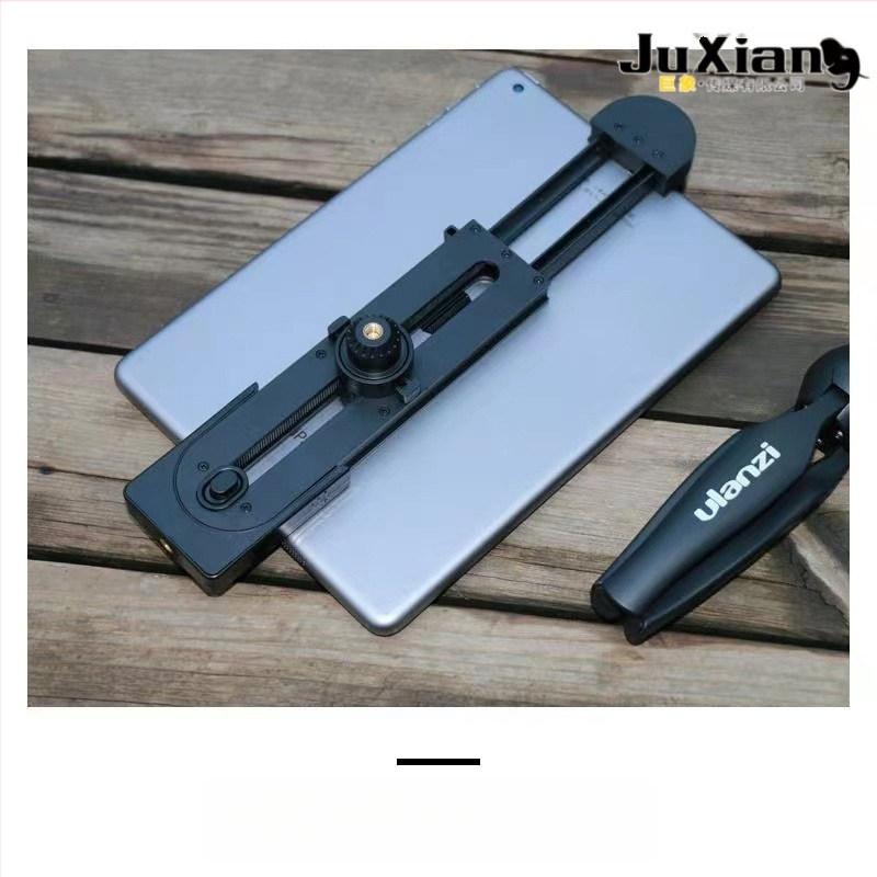 Κράτημα tablet με κλιπ σε επίπεδο, ABS, μέγιστο φορτίο 2 kg, κάθετος/οριζόντιος μηχανισμός στήριξης, συμβατό με iPad και κινητά τηλέφωνα, αξεσουάρ τρίποδου