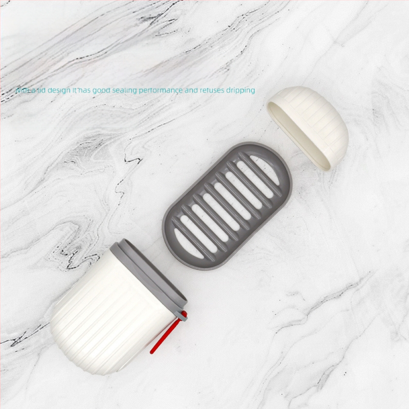 Θήκη σαπουνιού για ταξίδι, φορητή με καπάκι, στεγανοποιημένη και συμπαγής για εύκολη μεταφορά; Υλικό: PP και σιλικόνη; Διαθέσιμη εκτύπωση λογότυπου.