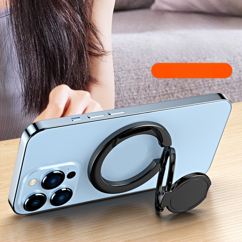 Držiak na telefón s prsteňom, elektroplatingový magnetický kov, skladací a otáčavý dizajn, kompatibilný s Apple