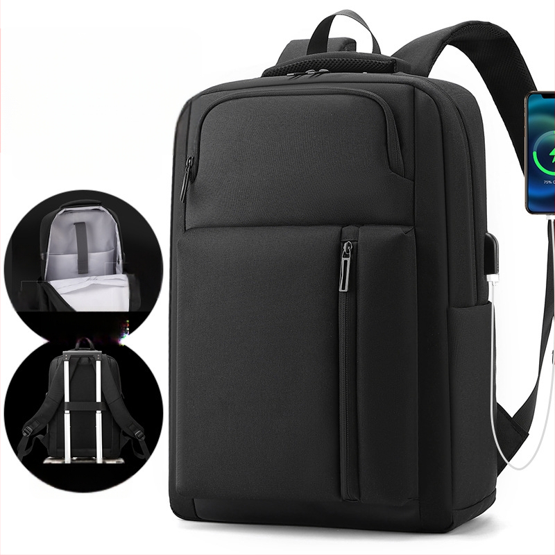 Rucsac de afaceri pentru bărbați, navetă — nailon, compatibil cu laptop de 16 inch, extindere, cure ergonomice curbate