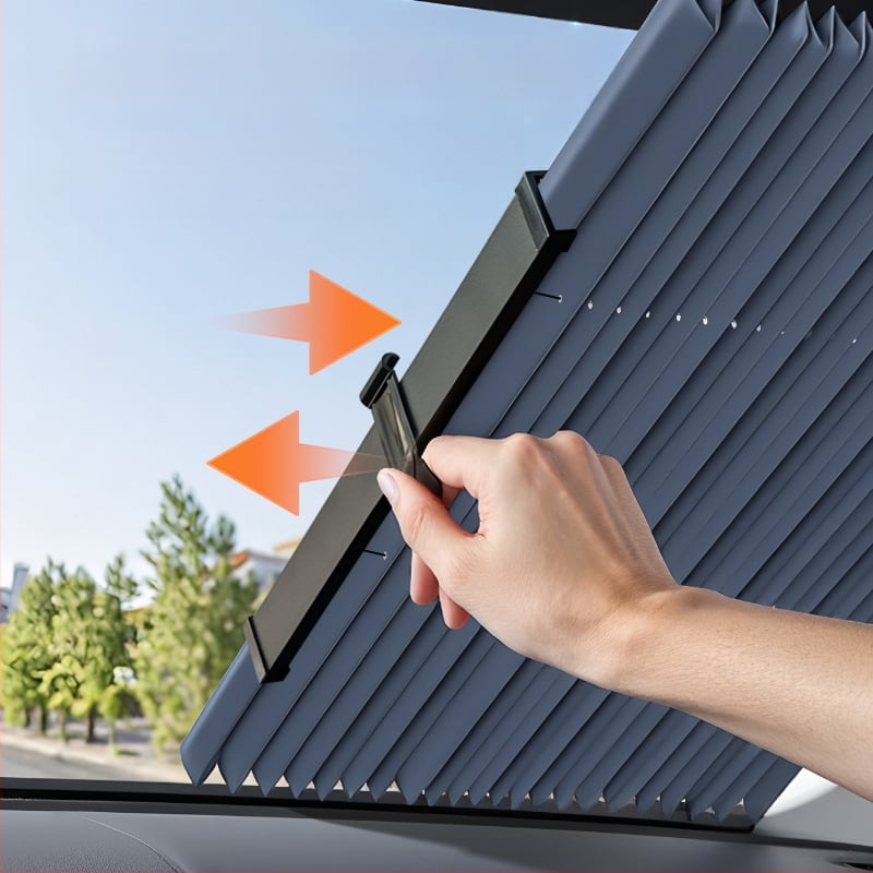 Automātisks izstiepiams saules aizsargs priekšējā stikla automašīnai (Materiāls: alumīnija folija; Uzstādīšana: manuāla; Saderīgs ar: Toyota; Raksts: vienkrāsains; Stils: vienkāršs)