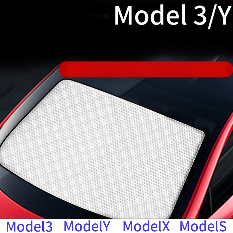 Priekšējā saules aizsargājošā aizkars Tesla Model Y/3 — sešu slāņu stingra siltuma izolācija, poliestera šķiedra, stiprinājums ar sprādzi, pielāgojama