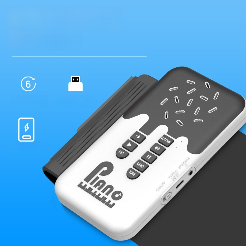 K6 49 клавиша преносим силиконов електронен орган с вградени говорители, 32-полифония, 100 тембра, презареждащ се