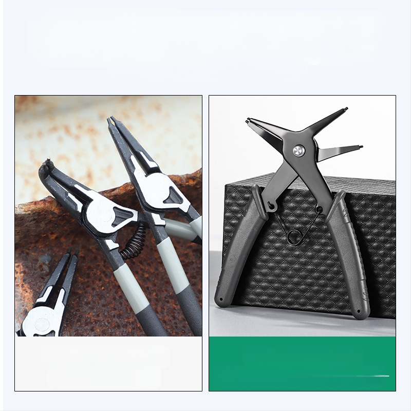 Клипови клещи за вътрешни и външни клипсове, двуфункционален инструмент за демонтаж на пружинни пръстени и разширяващи клещи