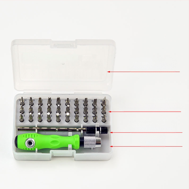 Jianuo Hardware 32-в-1 многофункционален комплект отвертки за телекомуникационна поддръжка, стомана хром-ванадий