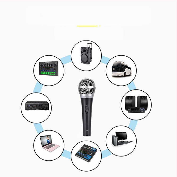 Ενσύρματο δυναμικό μικρόφωνο για KTV, συνεδριάσεις και οικιακή χρήση — εύρος 30 Hz–15 kHz, SNR ≥95 dB, μοντέλο 001