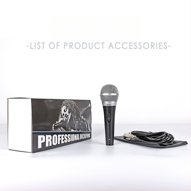 Ενσύρματο δυναμικό μικρόφωνο για KTV, συνεδριάσεις και οικιακή χρήση — εύρος 30 Hz–15 kHz, SNR ≥95 dB, μοντέλο 001