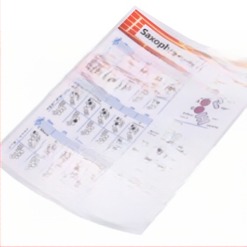 Saksofona akordu karte, pārklāts papīrs, caurspīdīgs PVC iepakojums, zīmols Spread beauty, muzikāliem instrumentiem