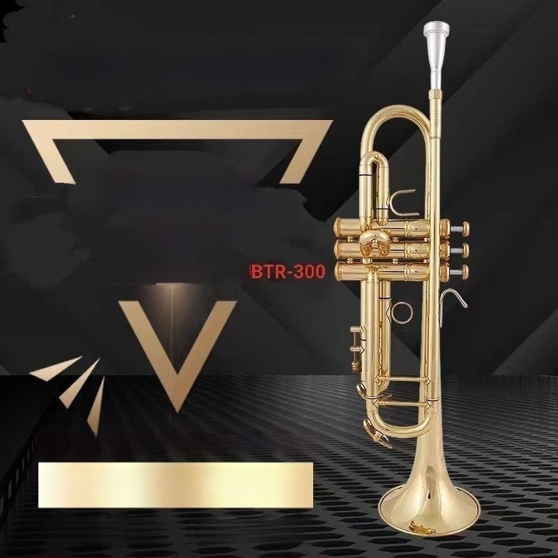 JBTR-300 Down-B Труба, позлатена, за начинаещи - меден духов инструмент за училищен духов оркестър