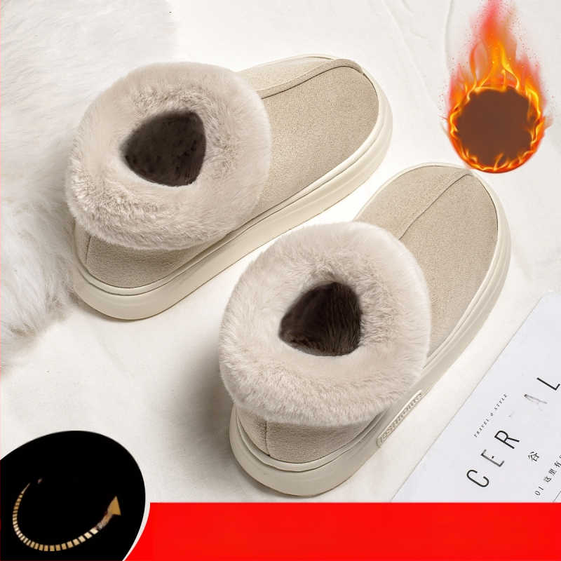 Γυναικείες χειμερινές μπότες χιονιού, με επένδυση φλίς, υψηλό πάνω μέρος, αντιολισθητική EVA σόλα, στρογγυλή μύτη